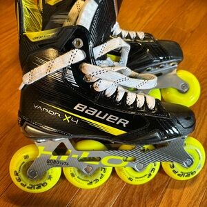 Bauer Vapor X4 Skates with Bright Yellow Wheels